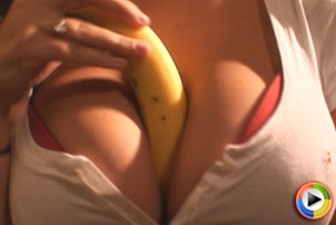 Brooke tit fucks a banana from Southern Brooke